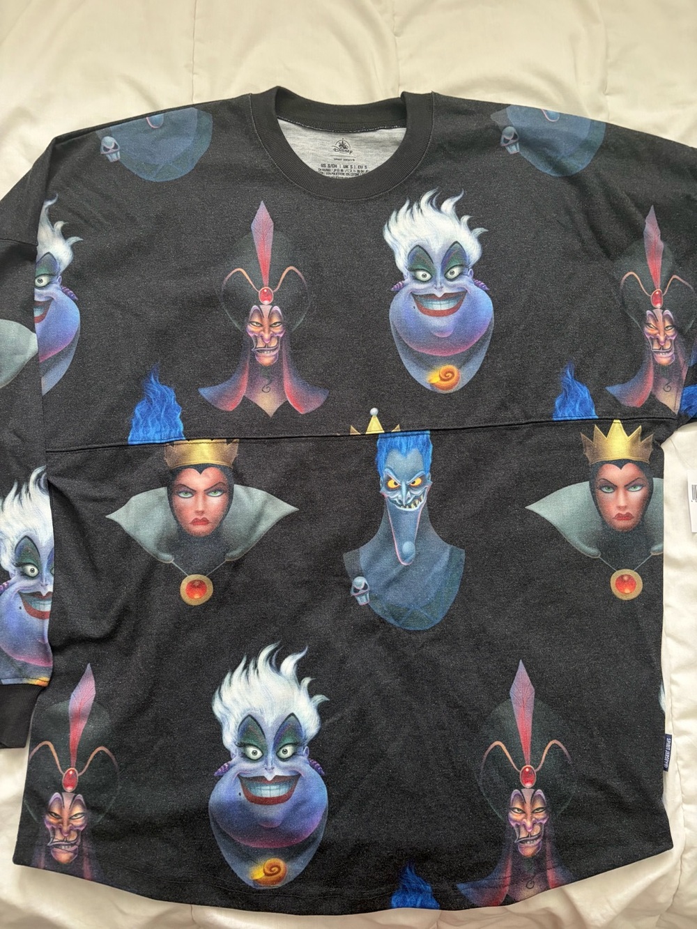Disney Black Long Sleeve Top with Colorful Villains Print